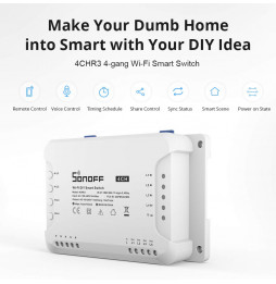 Sonoff 4CHPROR3 - Versatile 4-Gang Wi-Fi Smart Switch