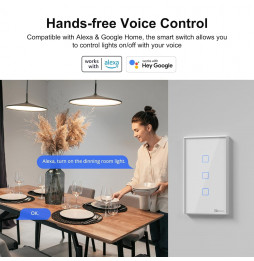 Interruptor Inteligente de Pared Simple Touch Wifi SONOFF TX  2.4GHz Blanco