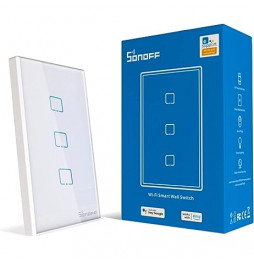 Interruptor Inteligente de Pared Triple Touch Wifi SONOFF TX  2.4GHz Blanco