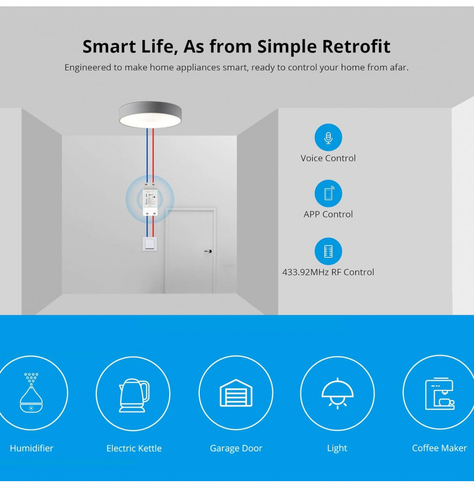 Sonoff Basic R Smart Switch Remote Home Automation